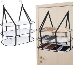 3-Tier Upgrade Sweater Drying Rack Over The Door, Foldable Mesh Hanging Dryer Flat with Hooks, Large Breathable Laundry Drying Hanger, Clothes Lay Flat Dryer for Apartments Dorms Bathrooms 3-Tier Upgrade Sweater Drying Rack Over The Door, Foldable Mesh Hanging Dryer Flat with Hooks, Large Breathable Laundry Drying Hanger, Clothes Lay Flat Dryer for Apartments Dorms Bathrooms