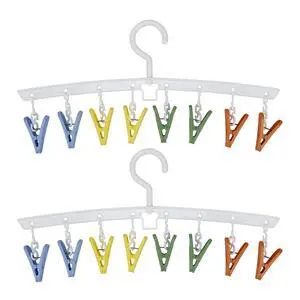 2 Pack Drying Rack Laundry Hanger with 8 Clips 2 Pack Drying Rack Laundry Hanger with 8 Clips