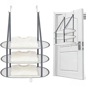 Sweater Drying Rack Hanging on Door Dryer Flat Portable Collapsible Mesh Large Laundry Clothes Drying Rack Room Organization 3 Tier Sweater Drying Rack Hanging on Door Dryer Flat Portable Collapsible Mesh Large Laundry Clothes Drying Rack Room Organization 3 Tier