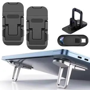 2PCS Laptop Stand Portable,Adjustable Laptop Riser, Ergonomic Cooling Mini Invisible Notebook Stand Riser for Desk Computer Keyboard MacBook (Black) 2PCS Laptop Stand Portable,Adjustable Laptop Riser, Ergonomic Cooling Mini Invisible Notebook Stand Riser for Desk Computer Keyboard MacBook (Black)