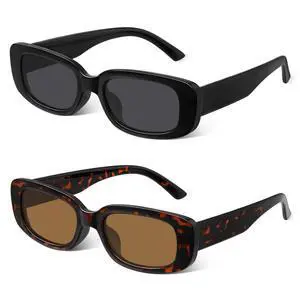 Rectangle Sunglasses for Womens Men - Trendy Y2k Retro Sun Glasses 90s Vintage Fashion Square Frame UV400 Protection (Black+Leopard) Rectangle Sunglasses for Womens Men - Trendy Y2k Retro Sun Glasses 90s Vintage Fashion Square Frame UV400 Protection (Black+Leopard)
