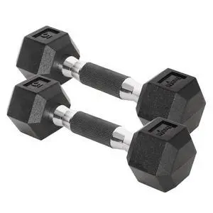 Dumbbell Hex - Rubber Grip - 5lbs - Pair Dumbbell Hex - Rubber Grip - 5lbs - Pair