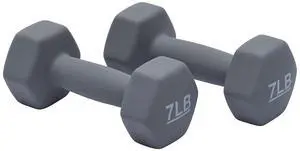 Neoprene Dumbbell Hand Weights, Hexagon Shape, 7 Pounds, Pair, Light Grey Neoprene Dumbbell Hand Weights, Hexagon Shape, 7 Pounds, Pair, Light Grey