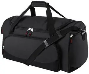 Gym Bag for Men & Women - 50L Large Duffle Bag for Travel, Black Gym Bag for Men & Women - 50L Large Duffle Bag for Travel, Black