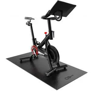 Exercise Bike Mat - 6mm Thick Under Bike Trainer Mat for Stationary Indoor Spin Bikes, Hardwood Floor Carpet - Black Gym Equipment Mat Exercise Bike Mat - 6mm Thick Under Bike Trainer Mat for Stationary Indoor Spin Bikes, Hardwood Floor Carpet - Black Gym Equipment Mat