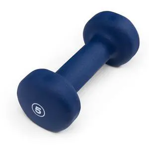 Neoprene Dumbbell, Single Piece, 5-lb, Indigo Blue Neoprene Dumbbell, Single Piece, 5-lb, Indigo Blue