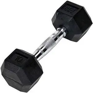 Rubber Hex Dumbbell Single, Knurled Grip Free Weight for Men & Women, Strength & Cardio Training Home Gym Workout-10lb Rubber Hex Dumbbell Single, Knurled Grip Free Weight for Men & Women, Strength & Cardio Training Home Gym Workout-10lb