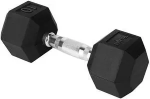 Cast Iron - Chrome Grip Hex Dumbbell - 10 lbs - Single Cast Iron - Chrome Grip Hex Dumbbell - 10 lbs - Single