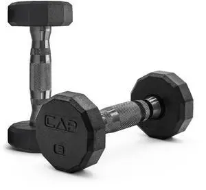3lb Rubber Coated 12-Sided Dumbbell, Black Grip, Free Weights, Pair 3lb Rubber Coated 12-Sided Dumbbell, Black Grip, Free Weights, Pair