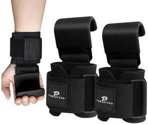 Lifting Hooks for Weight Lifting: Weightlifting Hooks Wrist Straps Hand Grip Support for Deadlift Weightlifting Gym Gloves for Men & Women (Black) Lifting Hooks for Weight Lifting: Weightlifting Hooks Wrist Straps Hand Grip Support for Deadlift Weightlifting Gym Gloves for Men & Women (Black)