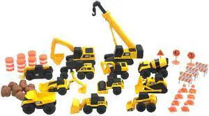 Construction Toys, Little Machines Mega Set 40+ Pieces with XL Crane & Excavator, 10 Mini Vehicles, Road Signs, Cones, Boulders & Barricades, Indoor/Outdoor STEM Toy for Kids Ages 3 + Construction Toys, Little Machines Mega Set 40+ Pieces with XL Crane & Excavator, 10 Mini Vehicles, Road Signs, Cones, Boulders & Barricades, Indoor/Outdoor STEM Toy for Kids Ages 3 +