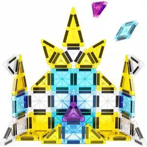 50 Piece Magnetic Tiles for Kids, STEM Toys Building Set, Age 3+ 50 Piece Magnetic Tiles for Kids, STEM Toys Building Set, Age 3+