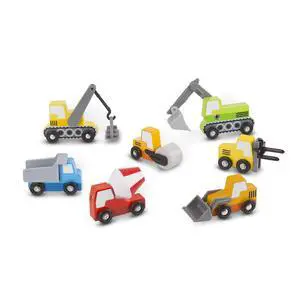 Wooden Construction Site Vehicles with Wooden Storage Tray (8 pcs) Wooden Construction Site Vehicles with Wooden Storage Tray (8 pcs)