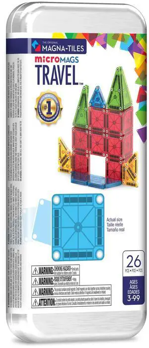 microMAGS 26-Piece Travel Magnetic Construction Set Bold Colors, The Original Magnetic Building Brand microMAGS 26-Piece Travel Magnetic Construction Set Bold Colors, The Original Magnetic Building Brand