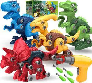 Dinosaur Toys for 3, 4, 5, 6, 7 Year Old Boys, Take Apart Toys with Electric Drill for Kids, STEM Educational Construction Building Toy, Ideal Birthday Christmas Easter Gifts, Incl Tyrannosaurus Rex Dinosaur Toys for 3, 4, 5, 6, 7 Year Old Boys, Take Apart Toys with Electric Drill for Kids, STEM Educational Construction Building Toy, Ideal Birthday Christmas Easter Gifts, Incl Tyrannosaurus Rex