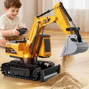 Remote Control Excavator Toys for Boys Age 6-12, 11CH 2.4Ghz RC Sand Digger with Metal Shovel Lights/Sounds, Construction Truck Toys for Boys 3 4 5 6 7 8 9 10 11 12 Year Old Kids Remote Control Excavator Toys for Boys Age 6-12, 11CH 2.4Ghz RC Sand Digger with Metal Shovel Lights/Sounds, Construction Truck Toys for Boys 3 4 5 6 7 8 9 10 11 12 Year Old Kids