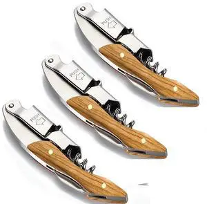 Professional Waiter Corkscrew Wine Key for Bartenders Set of 3,With Long Rosewood Handle Stainless Steel Handle Wine Opener for Bar Restaurant Waiters, Sommelier, Bartend (Big Wood 3 Packs) Professional Waiter Corkscrew Wine Key for Bartenders Set of 3,With Long Rosewood Handle Stainless Steel Handle Wine Opener for Bar Restaurant Waiters, Sommelier, Bartend (Big Wood 3 Packs)