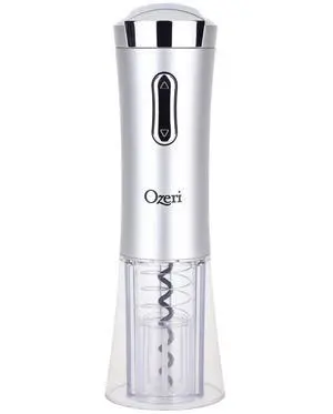 Nouveaux Electric Wine Opener with Removable Free Foil Cutter, Refined Silver Nouveaux Electric Wine Opener with Removable Free Foil Cutter, Refined Silver
