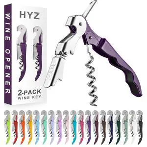 2-Pack Wine Opener, Waiter Corkscrew Wine Key for Server, Plum 2-Pack Wine Opener, Waiter Corkscrew Wine Key for Server, Plum