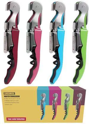 Waiters Corkscrew, Wine Bottle Opener, Wine Key, Multi-Functional All-in-1(Multi-Color, Pack of 4) Waiters Corkscrew, Wine Bottle Opener, Wine Key, Multi-Functional All-in-1(Multi-Color, Pack of 4)