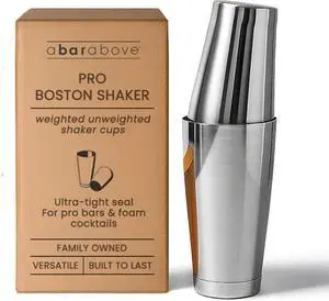 Boston Cocktail Shaker Set, Weighted and Unweighted, 18 Oz Boston Cocktail Shaker Set, Weighted and Unweighted, 18 Oz