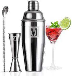 24oz Cocktail Shaker Set with 1 oz 2oz Jigger - Monogramm Initials Martini Shaker Set - 304 Stainless Steel Bar Shaker for Margarita,Mojito-Personalized Gift for Friend,Husband-M 24oz Cocktail Shaker Set with 1 oz 2oz Jigger - Monogramm Initials Martini Shaker Set - 304 Stainless Steel Bar Shaker for Margarita,Mojito-Personalized Gift for Friend,Husband-M