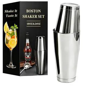 Professional Boston Cocktail Shaker Tins, 18oz & 28oz 2-Piece Boston Shaker, Weighted 304 Stainless Steel Shaking Tins,Professional Bar Tool for Bartenders, Silver Professional Boston Cocktail Shaker Tins, 18oz & 28oz 2-Piece Boston Shaker, Weighted 304 Stainless Steel Shaking Tins,Professional Bar Tool for Bartenders, Silver