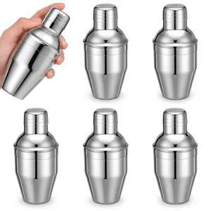6 Pcs Cocktail Shaker Set, 8 oz Professional Stainless Steel Martini Mixer with Built-in Strainer for Bartending, No Leaks, Boston Shaker for Home, Bar, Party Drink Tool (Silver) 6 Pcs Cocktail Shaker Set, 8 oz Professional Stainless Steel Martini Mixer with Built-in Strainer for Bartending, No Leaks, Boston Shaker for Home, Bar, Party Drink Tool (Silver)