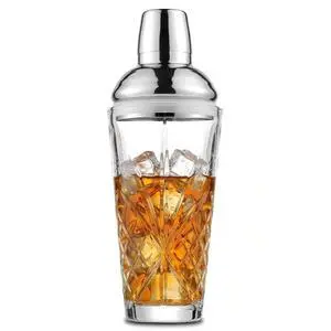 Cut Crystal Cocktail Shaker with 0.5-1-1.5oz Measured Jigger Cap Cut Crystal Cocktail Shaker with 0.5-1-1.5oz Measured Jigger Cap