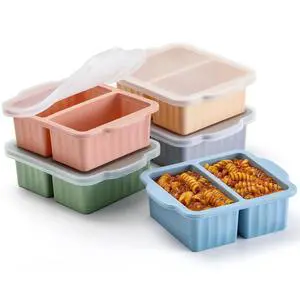 Silicone Freezer Trays with Lids, 2-Cavity Soup Molds with Reinforced Steel Rim, Versatile 1-Cup Per Compartment (5-Pack) for Broth, Sauce, Leftovers & Large Ice Cubes, Oven & Dishwasher Safe Silicone Freezer Trays with Lids, 2-Cavity Soup Molds with Reinforced Steel Rim, Versatile 1-Cup Per Compartment (5-Pack) for Broth, Sauce, Leftovers & Large Ice Cubes, Oven & Dishwasher Safe