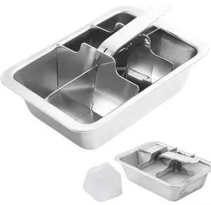 Stainless Steel Ice Cube Tray, 6 Grid Classic Size,Whiskey Ice Cubes Mold, Metal Ice Cube Trays with 7.3"L x 4.9"W x 1.8"H, Lever Design Easy Release, Dishwasher Safe for Kitchen Bar Daily Use Stainless Steel Ice Cube Tray, 6 Grid Classic Size,Whiskey Ice Cubes Mold, Metal Ice Cube Trays with 7.3"L x 4.9"W x 1.8"H, Lever Design Easy Release, Dishwasher Safe for Kitchen Bar Daily Use