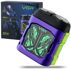 344 Mini Electric Shaver for Men with Dual-Ring Rotary Heads, Purple 344 Mini Electric Shaver for Men with Dual-Ring Rotary Heads, Purple