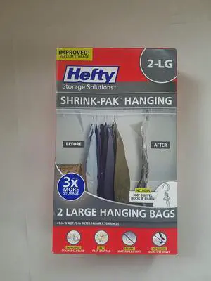 Shrink Pak - 2 Large Hanging Bags Shrink Pak - 2 Large Hanging Bags
