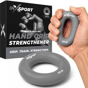 Silicone Hand Grip Strengthener Light Resistance Grip Trainer for Finger, Hand, Wrist & Forearm Strength, Portable Hand Exerciser for Fitness, Recovery & Daily Training (Medium (35 LB)) Silicone Hand Grip Strengthener Light Resistance Grip Trainer for Finger, Hand, Wrist & Forearm Strength, Portable Hand Exerciser for Fitness, Recovery & Daily Training (Medium (35 LB))