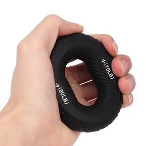 Grip Exercise Ring,70 to 80LB Hand Grip Strengthener Soft Silicone Portable Tire Texture Forearm Finger Exerciser Grip Strength Trainer Ring Black Grip Exercise Ring,70 to 80LB Hand Grip Strengthener Soft Silicone Portable Tire Texture Forearm Finger Exerciser Grip Strength Trainer Ring Black