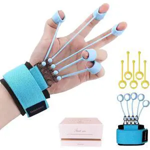Finger Strengthener Hand Grip Strength Trainer Finger Extension Stretcher Exerciser Hand Rehab Work Out Relieve Pain Arthritis and Grip Training Kit 10LB+40LB Finger Strengthener Hand Grip Strength Trainer Finger Extension Stretcher Exerciser Hand Rehab Work Out Relieve Pain Arthritis and Grip Training Kit 10LB+40LB