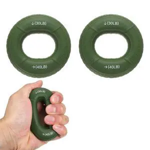 Silicone Ring Grip Strength Trainer with Finger Extension Band, Hand Grip Strengthener Forearm Trainer Kit 30-40LB & 4Pcs & Green/Blue-For(Athletes/Climbing/Workout) Silicone Ring Grip Strength Trainer with Finger Extension Band, Hand Grip Strengthener Forearm Trainer Kit 30-40LB & 4Pcs & Green/Blue-For(Athletes/Climbing/Workout)