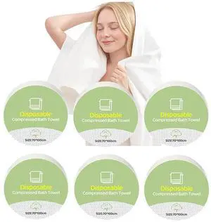 6PCS Compressed Bath Towel Tablets for Travel, Disposable Towels for Camping, Hiking & Hotels, Fast Absorbing Portable Travel Bath Towels, Individually Wrapped 27.5 x 40 Inch 6PCS Compressed Bath Towel Tablets for Travel, Disposable Towels for Camping, Hiking & Hotels, Fast Absorbing Portable Travel Bath Towels, Individually Wrapped 27.5 x 40 Inch