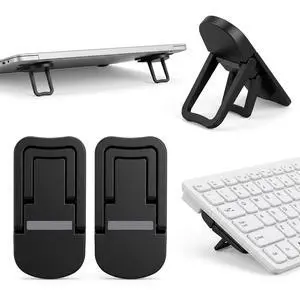 Portable Keyboard Stand Riser, 2 Pcs Adjustable Keyboard Riser for Desk, Foldable Mini Computer Notebook Stand with Dual Tilt Angle, Self-Adhesive Feet for Most Keyboards Laptop (Black) Portable Keyboard Stand Riser, 2 Pcs Adjustable Keyboard Riser for Desk, Foldable Mini Computer Notebook Stand with Dual Tilt Angle, Self-Adhesive Feet for Most Keyboards Laptop (Black)
