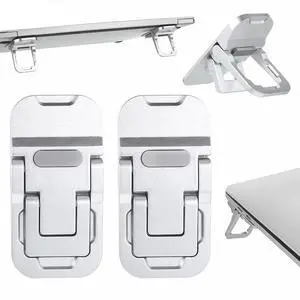 2 Pcs Foldable Laptop Stand Zinc Alloy Portable Keyboard Riser 2 Pcs Foldable Laptop Stand Zinc Alloy Portable Keyboard Riser