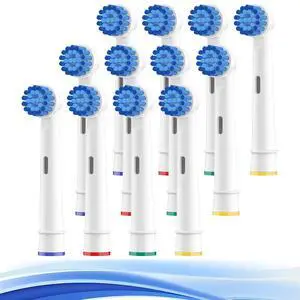 Soft Bristle Sensitive Replacement Brush Heads for Braun Electric Toothbrush - Gentle and Comfortable Brushing for Sensitive Gums - Pack of 12 Soft Bristle Sensitive Replacement Brush Heads for Braun Electric Toothbrush - Gentle and Comfortable Brushing for Sensitive Gums - Pack of 12