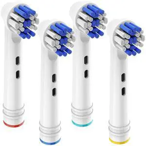 Toothbrush Heads for Oral B, 4 Pack Professional Electric Toothbrush Replacement Heads Compatible with Oral B Braun, Medium Soft Dupont Bristles Replacement Toothbrush Heads Toothbrush Heads for Oral B, 4 Pack Professional Electric Toothbrush Replacement Heads Compatible with Oral B Braun, Medium Soft Dupont Bristles Replacement Toothbrush Heads