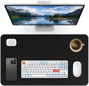 PU Leather Desk Pad Protector, 23.6" x 13.7", Black PU Leather Desk Pad Protector, 23.6" x 13.7", Black