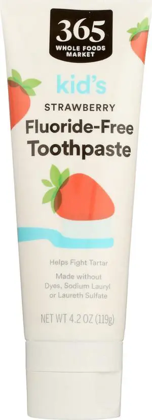 Kid's Fluoride-Free Toothpaste, Strawberry, 4.2 Ounce Kid's Fluoride-Free Toothpaste, Strawberry, 4.2 Ounce