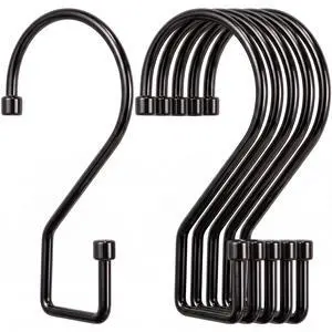 12Pcs S Hooks for Hanging, 4 inch Heavy Duty Large S Hooks, Reversible Black Metal S Shaped Hooks for Kitchen, Bathroom, Garden, Indoor, Outdoor 12Pcs S Hooks for Hanging, 4 inch Heavy Duty Large S Hooks, Reversible Black Metal S Shaped Hooks for Kitchen, Bathroom, Garden, Indoor, Outdoor