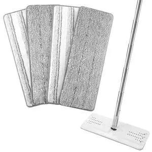 4 Pack 13"×4.9" Mop Replacement Pads Compatible with JOYMOOP Flat Mop 4 Pack 13"×4.9" Mop Replacement Pads Compatible with JOYMOOP Flat Mop