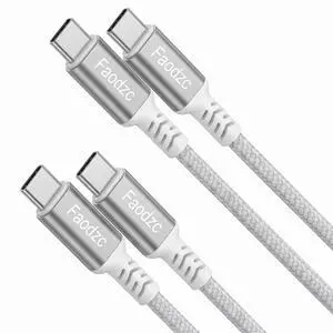 240W USB C to USB C Cable 6FT 2-Pack, Braided Type C Fast Charging Cord, Compatible with iPhone 16/15 Pro Max, MacBook Pro, Samsung S24/S25 240W USB C to USB C Cable 6FT 2-Pack, Braided Type C Fast Charging Cord, Compatible with iPhone 16/15 Pro Max, MacBook Pro, Samsung S24/S25