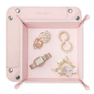 Valet Tray, Jewelry Tray for Rings Earrings, Entryway Catchall Caddy for Coins Keys Change, Nightstand Organizer Bedside Valet Holder, Trays for Electronic Gadgets, Lychee Pearl Blush Valet Tray, Jewelry Tray for Rings Earrings, Entryway Catchall Caddy for Coins Keys Change, Nightstand Organizer Bedside Valet Holder, Trays for Electronic Gadgets, Lychee Pearl Blush