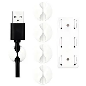 Desk Cord Cable Holder Clips, Adhesive Charging Cord Wire Organizer Keeper Holder for Nightstand, Desk, Office or Mouse with 1 Power Strip Holder Desk Cord Cable Holder Clips, Adhesive Charging Cord Wire Organizer Keeper Holder for Nightstand, Desk, Office or Mouse with 1 Power Strip Holder