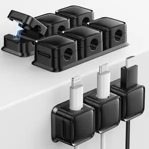 9Magnetic Cable Clips, 3 Pack 3-Slot Cord Organizer Management, Strong Phone Charging Cable Holder, Wire Charger Keeper Gift for Desk, Nightstand, Kitchen Appliances, Office Supplies (Black) 9Magnetic Cable Clips, 3 Pack 3-Slot Cord Organizer Management, Strong Phone Charging Cable Holder, Wire Charger Keeper Gift for Desk, Nightstand, Kitchen Appliances, Office Supplies (Black)